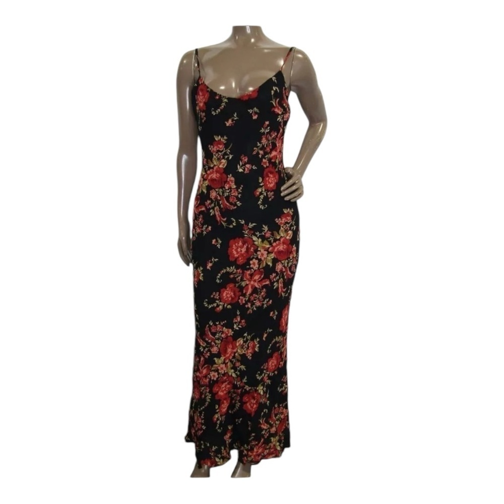 NWT Reformation Parma Black Red Floral Sleeveless Maxi Slip Dress Size M - Picture 10 of 13